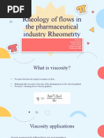 Rheology of Flows in The Pharmaceutical Industry