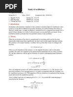 Study of Oscillation