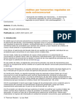 Verificación de Créditos Por Honorarios Regulados en Sede Extraconcursal