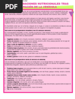 Consulta Nutricional (Extraccionn de Vesicula Biliar y Plan de Alimentacion Familiar)