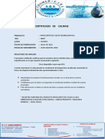 Certificado de Calidad Lonza DGS 2 PDF