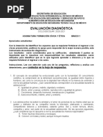 FORMACIÓN CÍVICA Y ÉTICA 1 Instrumento Evaluación Diagnóstica Listo