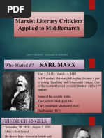 Marxist Literary Criticism Applied To Middlemarch