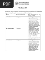 Worksheet 5 - Marketing Environment Domino PDF