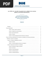 Ley 1/2015, de 1 de Abril, de Garantía de La Calidad de Los Servicios Públicos y de La Buena Administración.