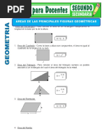 Areas de Las Principales Figuras Geometricas para Segundo de Secundaria