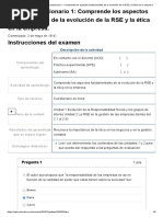 Examen - (AAB01) Cuestionario 1 - Comprende Los Aspectos Fundamentales de La Evolución de La RSE y La Ética en La Empresa - PDF