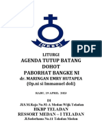 ACARA AGENDA TUTUP BATANG-PABORHAT BANGKE NI dr.M.E.HUTAPEA (TELADAN) 19-04-2023