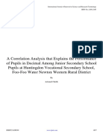 A Correlation Analysis That Explains The Performance of Pupils in Decimal Among Junior Secondary School Pupils at Huntingdon Vocational Secondary School, Foo-Foo Water Newton Western Rural District