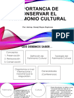 Importancia de Conservar El Patrimonio Cultural PDF