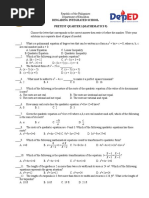 MATH 9 Pre Test Q1 2021