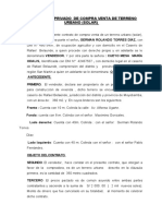 Documento Privado de Compra Venta de Terreno Urbano