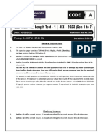 JEE Main Full Length Test - 1 - Paper (Gen 1 To 7)