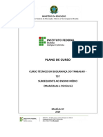 Plano de Curso Técnico em Segurança Do Trabalho Subsequente Ao Ensino Médio, Na Modalidade A Distância PDF