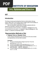 Sets, Relation and Function