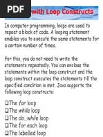 Decision Making and Looping