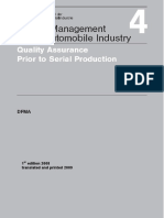 VDA Volume 4 DFMEA - Quality Assurence Prior To Serial Production