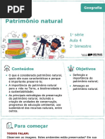 Patrimônio Natural: 1 Série Aula 4 2 Bimestre