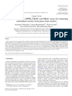 Comparison of ABTS, DPPH, FRAP, and ORAC Assays For Estimati