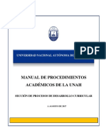 Manual de Procedimientos Academicos UNAH Desarrollo Curricular