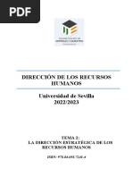 Tema 2 La Dirección Estratégica de Los Recursos Humanos 2022-23 (26562)