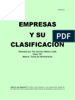 Empresas y Su Clasificacion