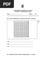 Grade 1 Math Final Exam 2nd