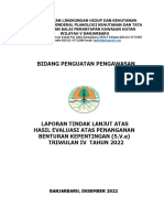 Laporan Tindak Lanjut Hasil Evaluasi Atas Penanganan Benturan Kepentingan Triwulan IV Tahun 2022