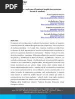 Análisis de Las Condiciones Laborales Del Magisterio Ecuatoriano Durante La Pandemia