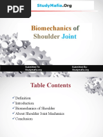 Biomechanics of Shoulder Joint