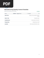 Manufacturing Quality Control Checklist 2022