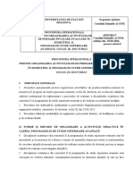 Procedura Operațională Privind Organizarea Procesului Didactic - Sem II