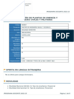 Programa - Docente ASIGNATURA DISEÑO DE PLANTAS DE ENERGÍA Y PROPULSIÓN EN BUQUES CIVILES Y MILITARES