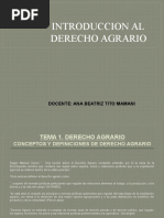 Introduccion Al Derecho Derecho Agrario, Concepto y Definiciones