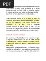 La Guerra de Malvinas o Conflicto Del Atlántico Sur Fue Un