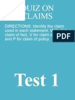 Quiz On Claims