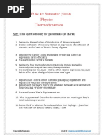 Thermodynamics Imp List