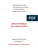 Aspectos Formales de La Lengua Escrita