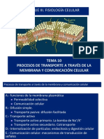 Tema 10 Procesos de Transporte A Traves de La Membrana