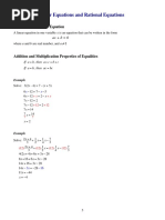 1.2 Linear Equations and Rational Equations: Section