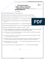 TLS - X - Maths - Holiday HW Worksheet - 2023-24