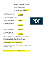 STANDARD COSTING With GP VARIANCE ANALYSIS KEY ANSWERS