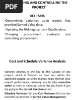 Cost Schedule Variance Analysis