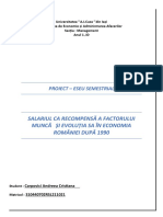 Eseu 2 - Salariul CA Recompensa Factorului de Productie Munca Si Evolutia Sa in Economia Romaniei Dupa 1990