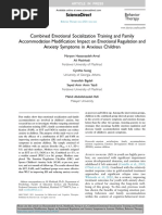 Combined Emotional Socialization Training and Family Accommodation Modification - Impact On Emotional Regulation and Anxiety Symptoms in Anxious Children