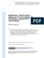 Murillo, Manuel (2010) - UNIVERSAL, PARTICULAR Y SINGULAR EN PSICOANÁLISIS PALABRAS, CONCEPTOS Y CATEGORÍAS