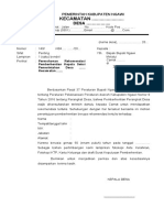 Contoh Permohonan Rekom Pemberhentian Perangkat