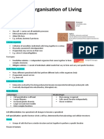 Organisation of Living Things Study Notes