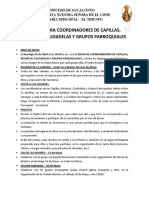 Avisos para Coordinadores de Capillas