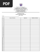 Card Day Attendance Sheet